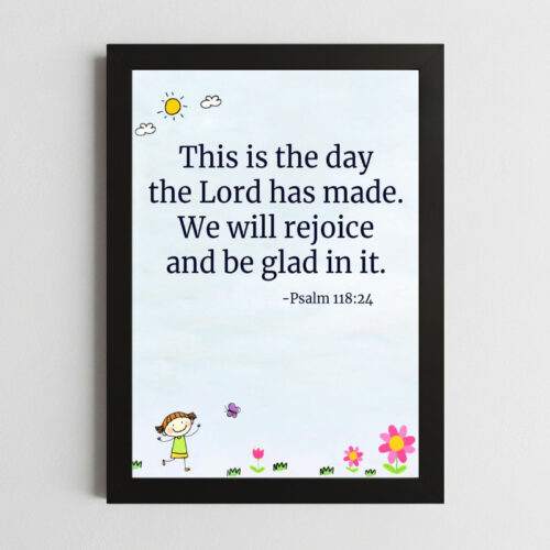 Psalms 118:24 Wall Art – Framed Christian Joy & Gratitude