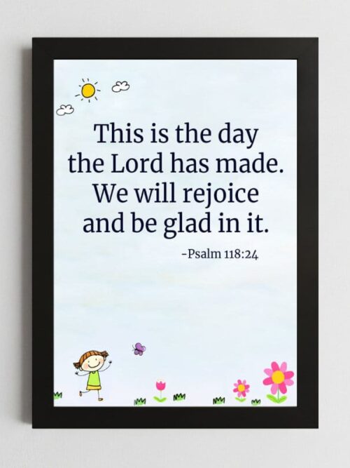 Bible Verse Wall Art Mockup_66 Psalms 118:24 Wall Art – Framed Christian Joy & Gratitude