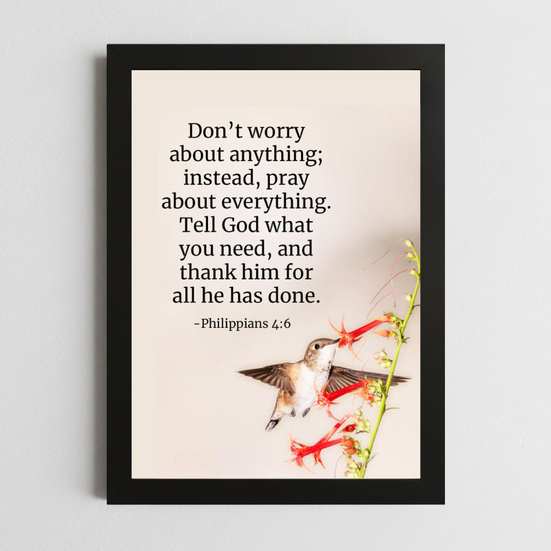 Philippians 4:6 Wall Art – Framed Christian Peace & Trust