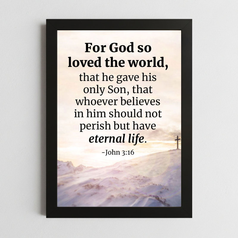 John 3:16 Wall Art – Framed Christian Love & Salvation