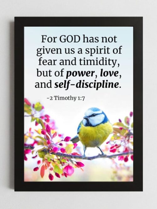 Bible Verse Wall Art Mockup_73 2 Timothy 1:7 Wall Art – Framed Christian Strength & Courage