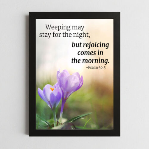 Psalms 30:5 Wall Art – Framed Christian Joy & Hope