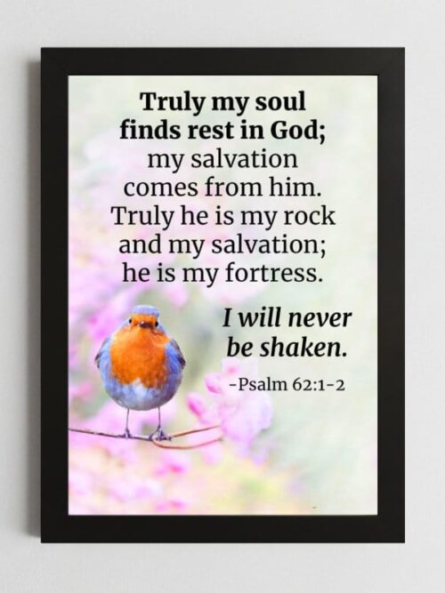 Bible Verse Wall Art Mockup_75 Psalms 62:1-2 Wall Art – Framed Christian Rest & Trust