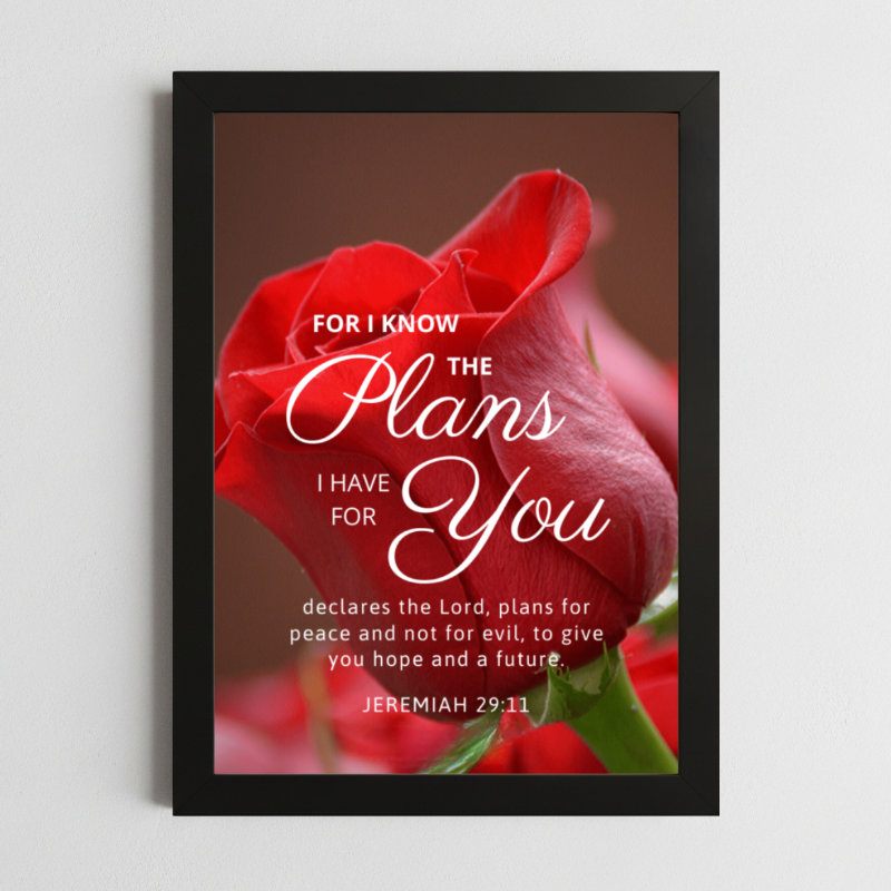 Jeremiah 29:11 Wall Art – Framed Christian Hope & Future