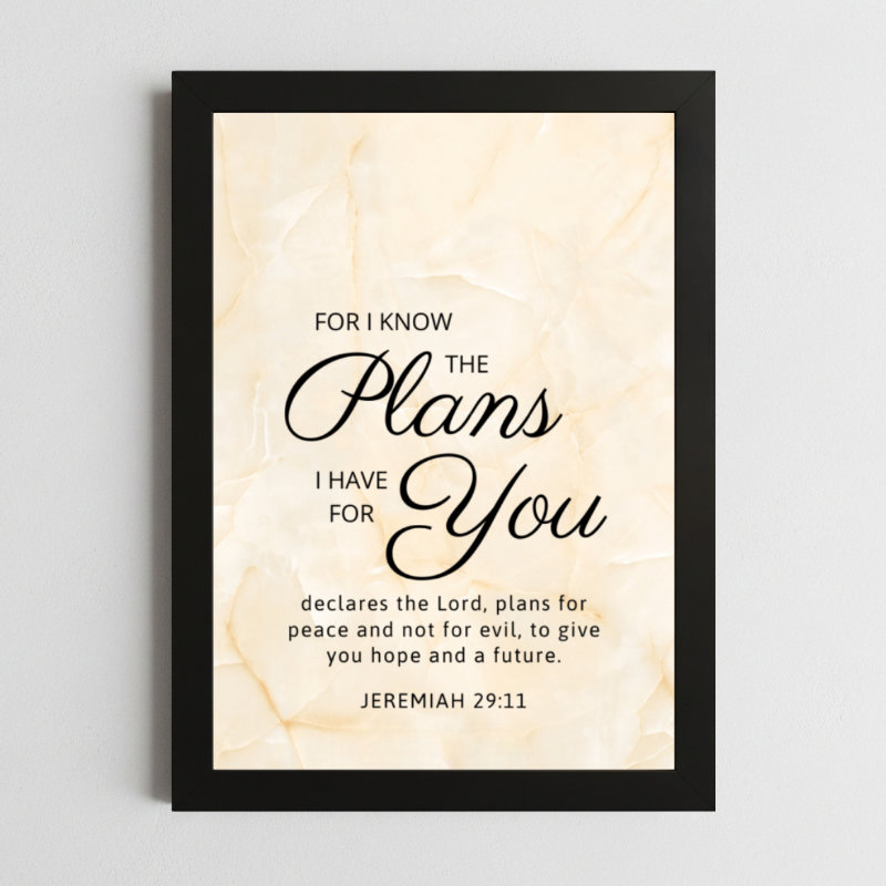 Jeremiah 29:11 Faith Wall Art – Framed Christian Hope & Assurance