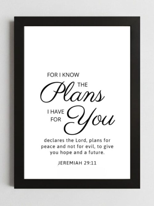 Jeremiah 29:11 Hope & Future Wall Art – Framed Christian Inspiration
