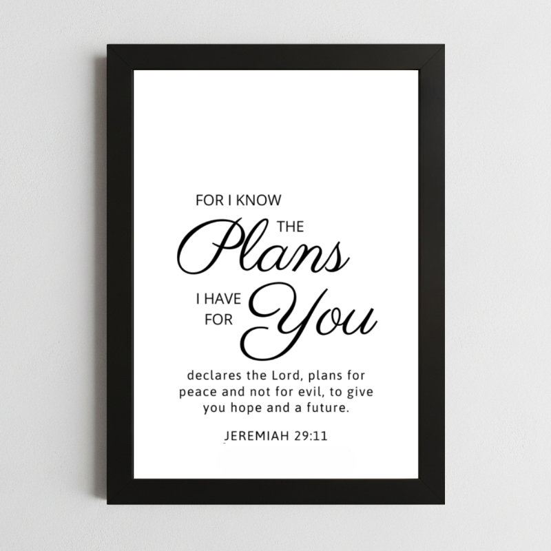 Jeremiah 29:11 Hope & Future Wall Art – Framed Christian Inspiration