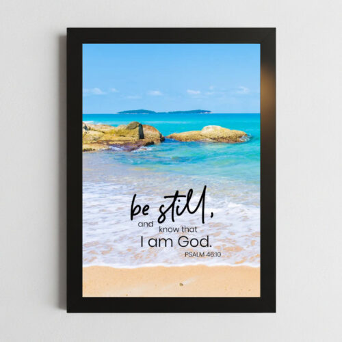 Psalms 46:10 Wall Art – Framed Christian Peace Print