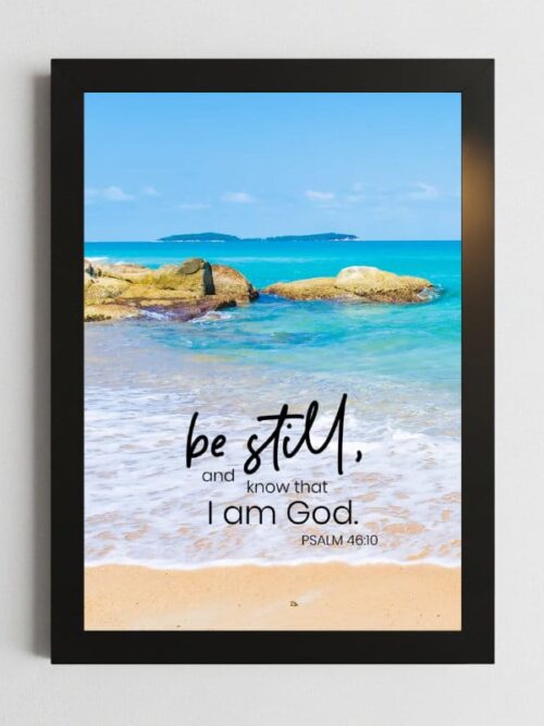 Psalms 46:10 Wall Art – Framed Christian Peace Print