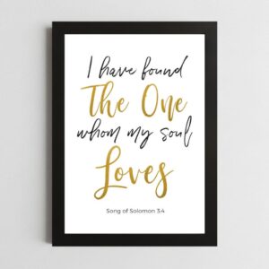 Song of Solomon 3:4 Soul Wall Art – Framed Christian Love & Devotion