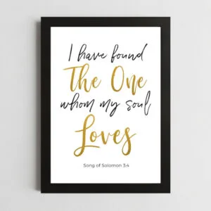 Song of Solomon 3:4 Soul Wall Art – Framed Christian Love & Devotion