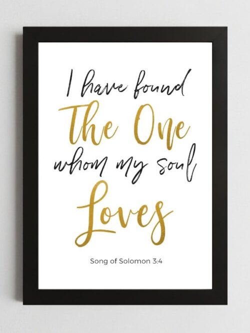 Song of Solomon 3:4 Soul Wall Art – Framed Christian Love & Devotion
