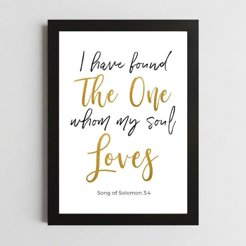 Song of Solomon 3:4 Soul Wall Art – Framed Christian Love & Devotion