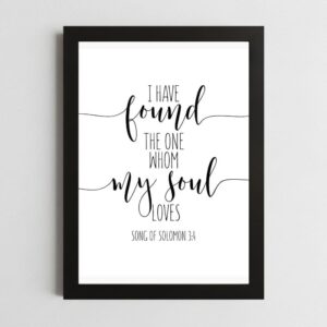 Song of Solomon 3:4 Romantic Wall Art – Framed Christian Love & Inspiration