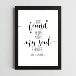 Song of Solomon 3:4 Romantic Wall Art – Framed Christian Love & Inspiration
