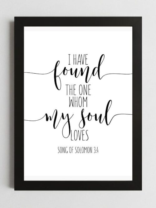 Song of Solomon 3:4 Romantic Wall Art – Framed Christian Love & Inspiration