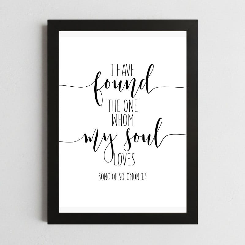 Song of Solomon 3:4 Romantic Wall Art – Framed Christian Love & Inspiration