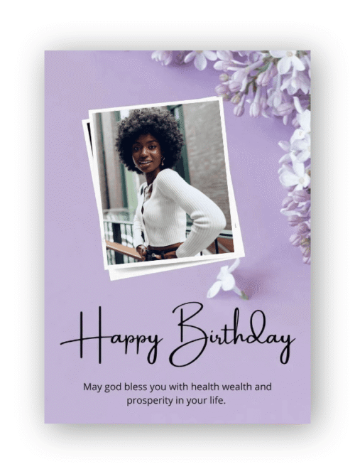 Minimalist Birthday Card with photo