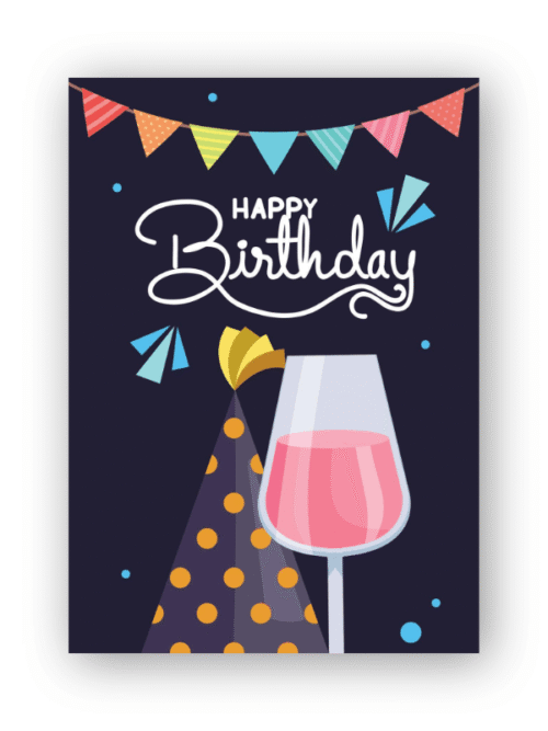 Heart & Pattern Birthday Card