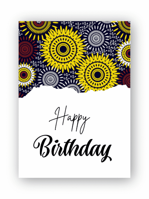 Ankara Fabric Birthday Card