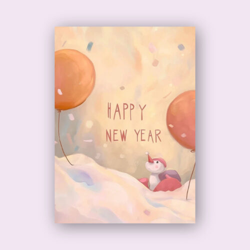 Printed New Year card